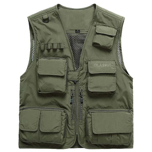 Sidiou Group Anniou Mens Outdoor Breathable Quick Dry Multi Pocket Vest Summer Mesh Fishing Vest Camping Hunting Waistcoat Photography Gilet