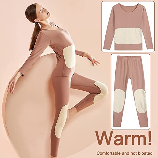Sidiou Group Anniou Seamless Thermal Underwear Set with Silk Patch Autumn Winter Warm Women Mens Base Layer Long Sleeve Thermal Tops and Long Johns Set