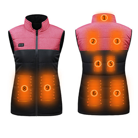 Sidiou Group Anniou Fashion Double Switch Heated Vest Men Women Intelligent Electric Heating Thermal Warm Clothes Winter Heating Vest(Without Power Bank)