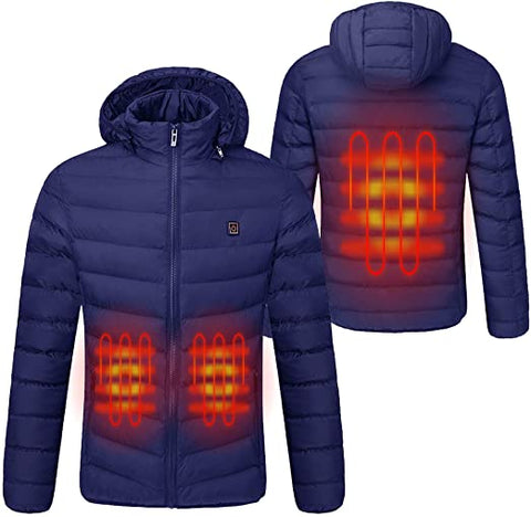 Sidiou Group Anniou Electric Heated Jacket Adjustable Temperature USB Heated Clothing Winter Warm Down Jacket Hoodie(Packing Not Include Power Bank)