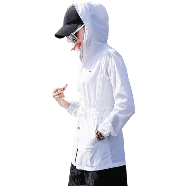 Sidiou Group Anniou Sun Protection Jacket Womens Anti UV UPF50+ Quick Dry Hoodie Night Reflective YKK Zipper Lightweight Waterproof Windbreaker