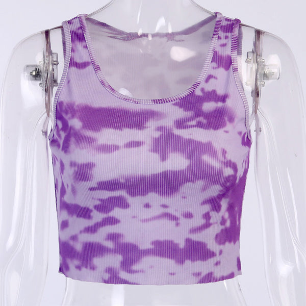 Summer Customized Camouflage O Neck Vest Off Shoulder Ribbed Print Tube Top Sexy Wrapped Chest Sleeveless Vest For Women