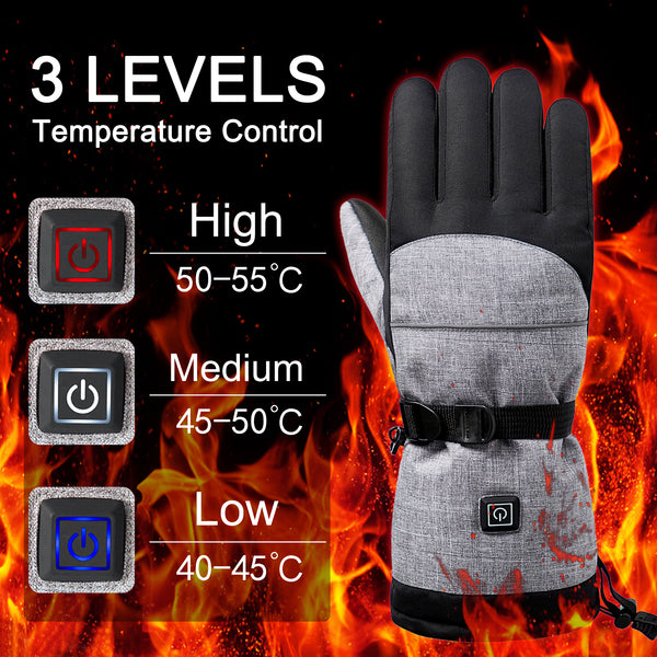 Sidiou Group Anniou Electric Heated Gloves Rechargeable Battery Heating Gloves Waterproof Touchscreen Winter Warm Hand Gloves for Ski Motorcycle