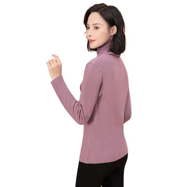 Sidiou Group Winter Thickened High Neck Thermal Underwear Top Winter Fleece Shirt Warm Cotton Long Sleeve Top For Women