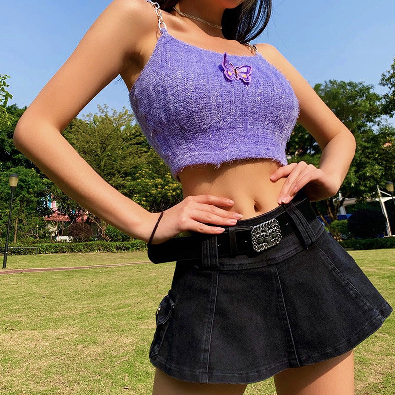Hot Purple Sexy Embroidery Camisoles For Women, High Quality Hot Purple Sexy  Embroidery Camisoles For Women on