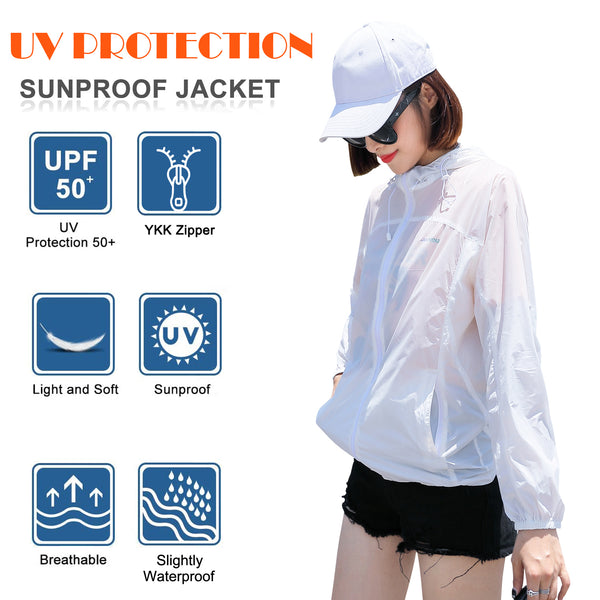 Sidiou Group Anniou Fashion Women's Nylon Fabric Quick Dry Breathable Lightweight Skin Coat UPF 50+ Anti UV Protective Jackets Running Cycling Jacket