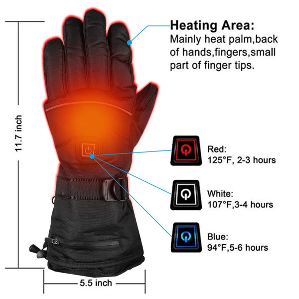 Sidiou Group Anniou Electric Heat Glove Adjustable Temperature Heated Gloves Motorcycle Riding Thermal Ski Gloves