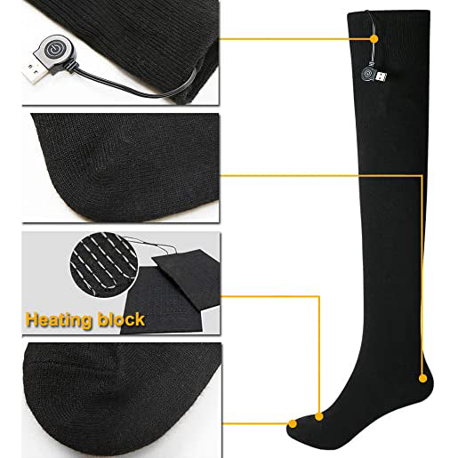 Sidiou Group Anniou Electric Heated Socks for Unisex USB Rechargeable Thermal Socks Winter Outdoor Camping Riding Skiing Foot Warmer Heating Socks