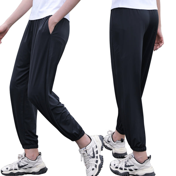 Sidiou Group Anniou UPF50+ UV Protection Loose Casual Quick Dry Trousers Women's Breathable Ice Silk Pants Running Fitness Sport Wide Leg Pants