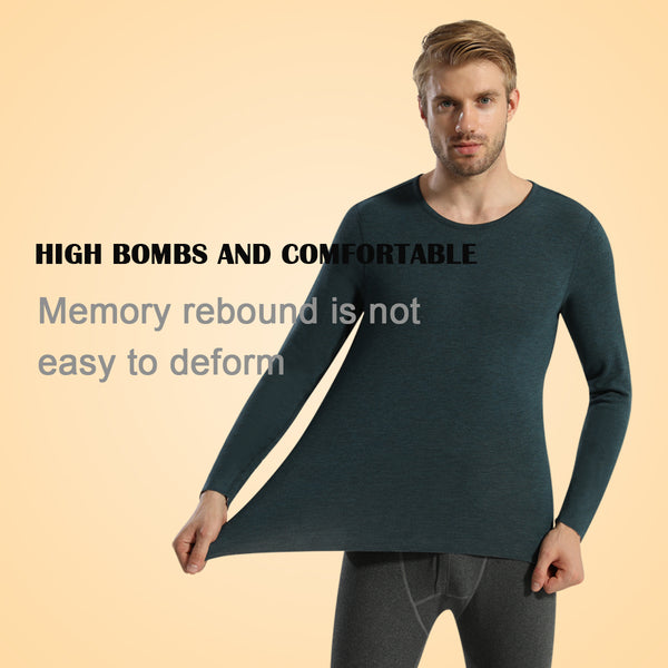 Sidiou Group Winter Thermal Underwear Shirt Cold Weather Fleece Top Warm Cashmere Silk Clothes Men Soft Comfort Bottoming Shirt
