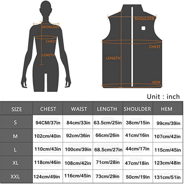 Sidiou Group Anniou Autumn Winter Heating Vest Cotton Vest Flexible Thermal Gilet USB Infrared Electric Heat Vest Women（Without Power Bank）