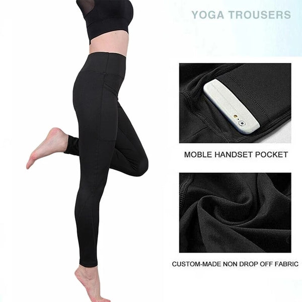 Sidiou Group Anniou Sport Yoga Pants High Waist Mesh Sport Leggings Fitness Women Yoga Leggings Training Running Pants with Pockets