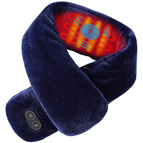 Sidiou Group Anniou USB Heated Scarf Women Men Soft Polar Fleece & Cotton Electric Warm Neck Massage Scarf with 3 Level Adjustable Temperature