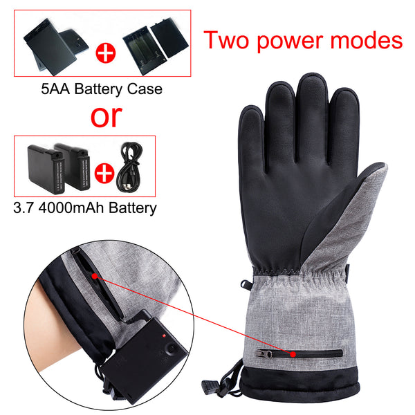 Sidiou Group Anniou Electric Heated Gloves Rechargeable Battery Heating Gloves Waterproof Touchscreen Winter Warm Hand Gloves for Ski Motorcycle