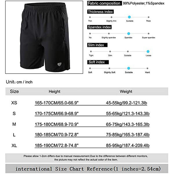 Sidiou Group Anniou Summer Running Men Sports Shorts Breathable Quick Dry Elastic Waist Five Pants Walking Fitness Training Shorts With Zip Pockets