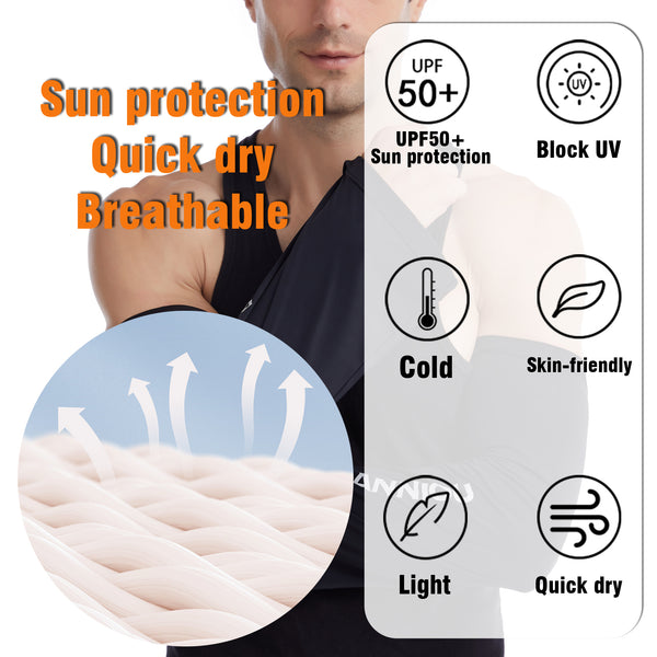 Sidiou Group Anniou UV Protection Cooling Arm Sleeves Loose Trumpet Ice Silk Sleeve Breathable UPF 50+ Arm Cuff for Cycling Driving