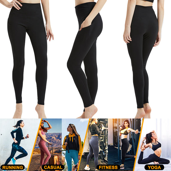 Sidiou Group Anniou Women Sports Leggings High Waist Elastic Fitness Yoga Pants with Pockets Workout Gym Tight Running Pants