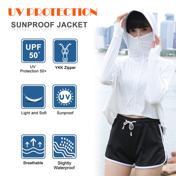 Sidiou Group Anniou YKK Zipper UPF50+ Anti UV Jacket Sunscreen Summer Women's Hooded Breathable Quick Dry Bat Sleeve Cloak Sun Protection Clothing