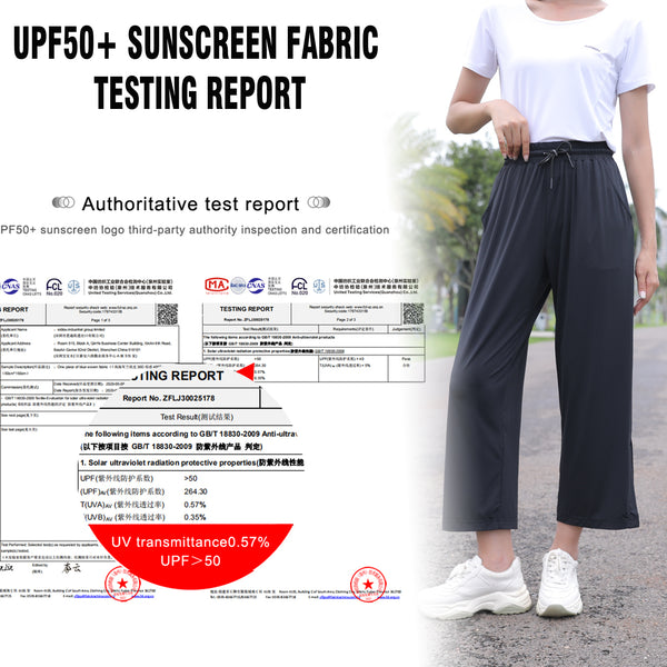 Sidiou Group Anniou UPF50+ UV Protection Wide Leg Cropped Trousers Women Summer Quick Dry Pants Lightweight Loose Elastic Ice Silk Wide Leg Pants