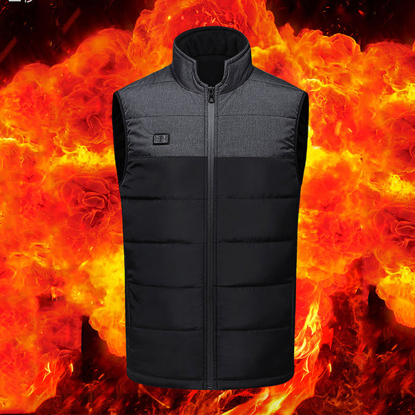 Sidiou Group Anniou Fashion Double Switch Heated Vest Men Women Intelligent Electric Heating Thermal Warm Clothes Winter Heating Vest(Without Power Bank)