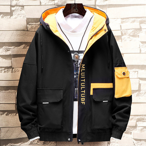 Sidiou Group Anniou Spring Autumn Fashion Men's Hooded Jacket Casual Outdoor Men Winter Hooded Windbreaker Jackets