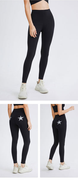 Sidiou Group Anniou New Reflective Star Yoga Leggings Women High Waist Elastic Workout Fitness Tights Training Pants Night Running Trousers