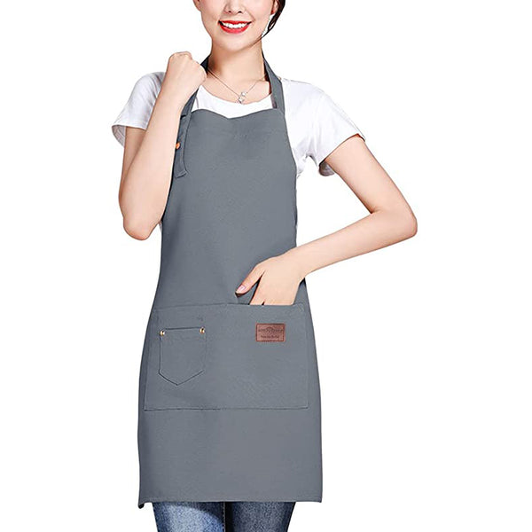 Sidiou Group Anniou Cotton Canvas Apron Cooking Waterproof Three Buckles Adjustable Chef Apron with Pockets for Home Restaurant Garden Coffee House