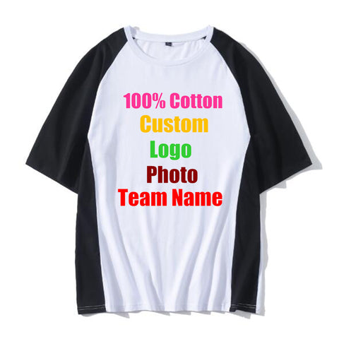 Sidiou Group Stitching Solid Color Loose Men And Women Best Place To Order Custom Embroidery T-Shirts 100% Cotton Bulk T Shirts For Printing