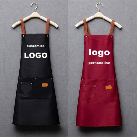Sidiou Group Anniou New Fashion Apron Custom Logo Work Apron For Unisex Canvas Black Bib Adjustable Cooking Kitchen Waterproof Anti-fouling Aprons