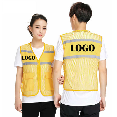 Sidiou Group Custom Design Multi-pocket Mesh China Working Vest Print Logo Personalised High Visibility Workwear Uniform Safety Vests
