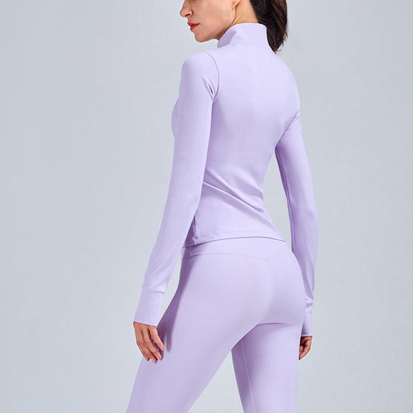 Sidiou Group Anniou Women's Long Sleeve With Thumb Hole Sports Jacket Zipper Design Yoga Shirt Fitness Sports Coat Workout Jogging Wear