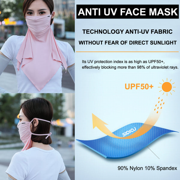 Sidiou Group Anniou Summer Women Cool Ice Silk Sunscreen Headwear UPF 50+ Anti UV Protective Face Cover For Motorcycle Running