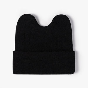 Sidiou Group DIY Patch Cute Rabbit Ears Knitted Woolen Hat Female Outdoor Warm Beanie Headwear Ladies Custom Logo Embroidered Hats