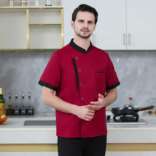 Best Wholesale Workwear Bulk Supplier Custom Logo Hotel Chef Short Sleeve Summer Embroidered Workwear Personalised Work Clothing for Cooking