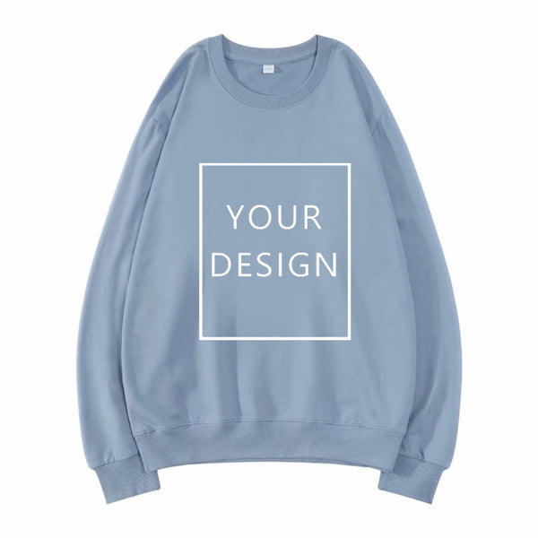 Sidiou Group Anniou Custom Your OWN Design Cotton Sweatshirt DIY Brand Logo/Picture Hoodies Printed Plain Unisex Pullover Embroidered Sweatshirt