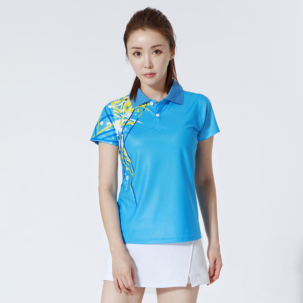 Custom Summer Hot Selling Women's Polo Shirt Short-Sleeved Badminton Running Sports Quick-Drying T-shirt Competition Team Uniform