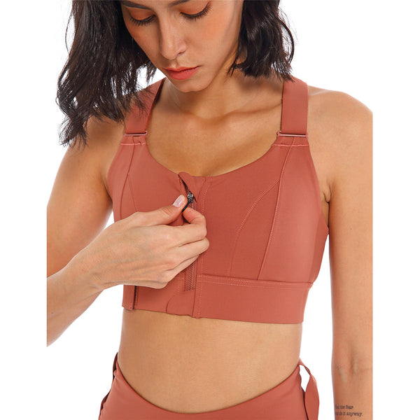 Sidiou Group Anniou Women Adjustable Strap Sports Bras Yoga Vest Front Zipper Plus Size Shockproof Gym Fitness Athletic Bra