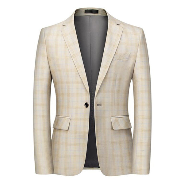 Sidiou Group Anniou New Fashion Spring and Autumn Casual Men Plaid Blazer Male Slim Single-breasted Suit Men's Jacket Blazer