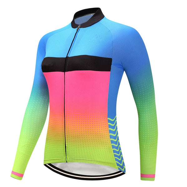 Sidiou Group Anniou Women Breathable Cycling Jersey Long Sleeve Bicycle Clothing Mtb Bike Jersey Jacket Sportswear Road Clothes Tops