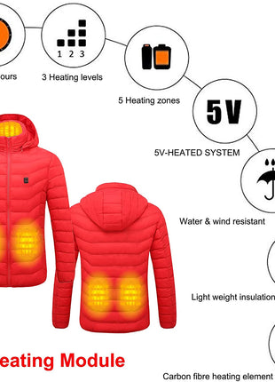 Men and Women's Heated Duck Down Jacket - Sidiou Group