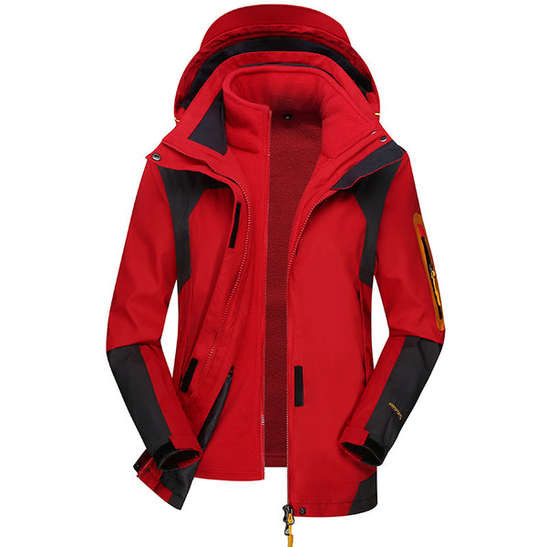 Sidiou Group Anniou   Winter New Unisex Three-In-One Outdoor Climbing JUacket Windproof  Warm Coat Couple Hiking Riding Hooded Fleece Jacket