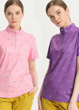 Women's Custom Printed Polyester Golf Polo Shirts - Sidiou Group