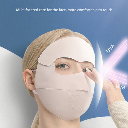 Sidiou Group ANNIOU Sun Protection Ice Feeling Face Mask Removable Full Face Sunscreen Mask Women's UV Protection Breathable Face Cover