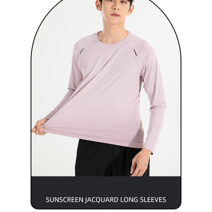 Sidiou Group ANNIOU Wholesale Outdoor Sunscreen Shirts Men's Long Sleeves Sun Protection Clothing Breathable Moisture Wicking Stretch Running Fitness Quick Dry T-Shirt