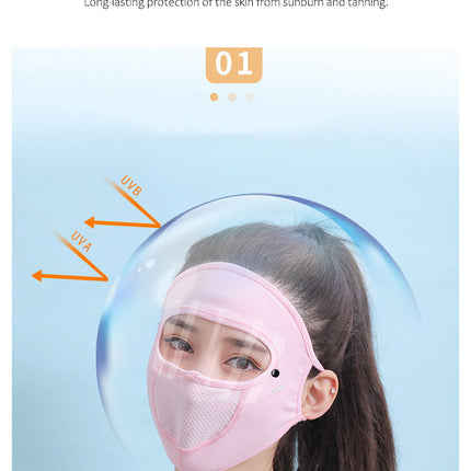 Sidiou Group ANNIOU Summer Thin Ice Silk Sunscreen Face Mask UV Protection Breathable Full Face Mask Windproof Dustproof for Motorcycle Cycling