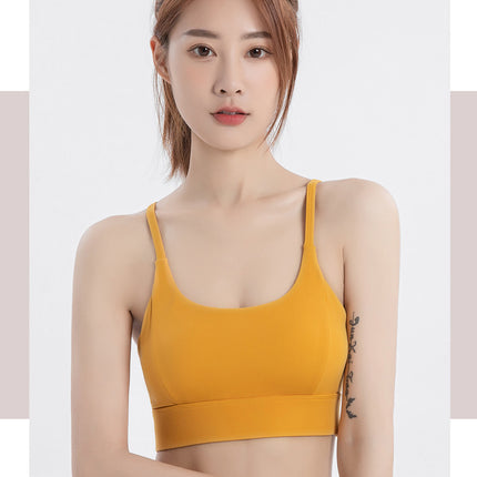 High Strength Hollow Beauty Back Fitness Bra Custom Logo Women Shockproof Running Naked Sense Sports Breathable Yoga Bra