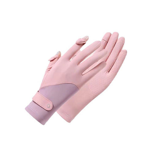 Sidiou Group ANNIOU Anti UV Gloves for Summer Breathable Anti Slip Women's Ice Silk Sunscreen Driving Cycling Touch Screen UPF Sun Protection Gloves