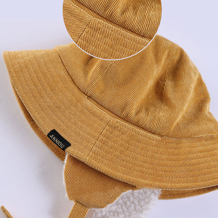 Sidiou Group ANNIOU Casual Autumn Winter Lamb Wool Fisherman Cap Women's Ear Protection Warm Basin Hats Windproof Corduroy Bucket Hat