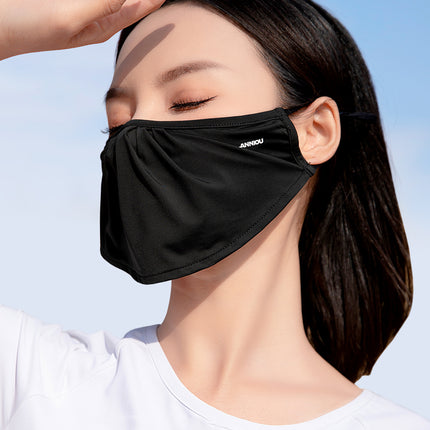 Sidiou Group ANNIOU Anti UV Mask Washable Ice Silk Soft Breathable Woman Sun Protecting Face Cover Outdoor UPF50+ Face Cover Ups