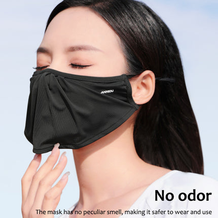 Sidiou Group ANNIOU Anti UV Mask Washable Ice Silk Soft Breathable Woman Sun Protecting Face Cover Outdoor UPF50+ Face Cover Ups